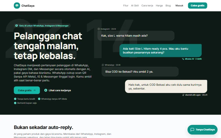 Halaman utama ChatSaya