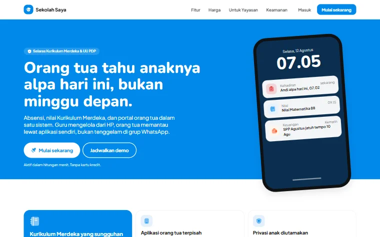 Halaman utama Sekolah Saya