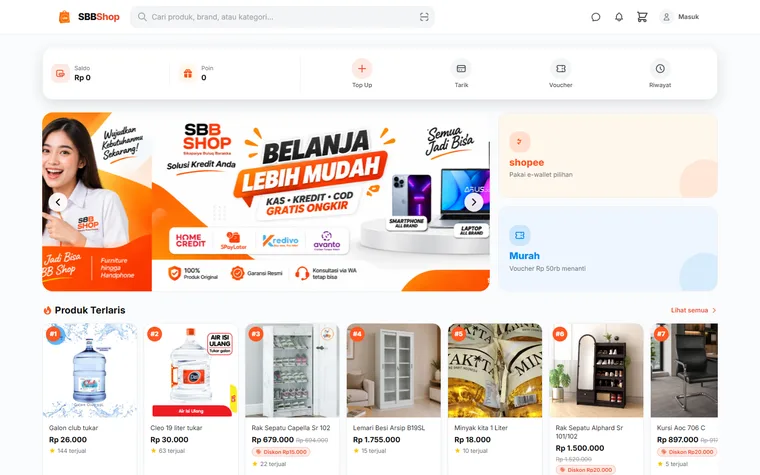Halaman utama SBB Shop